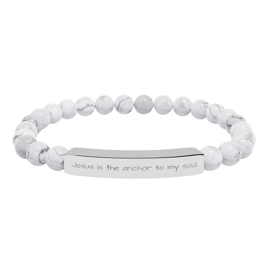 Engravable Natural Stone Bar Bracelet