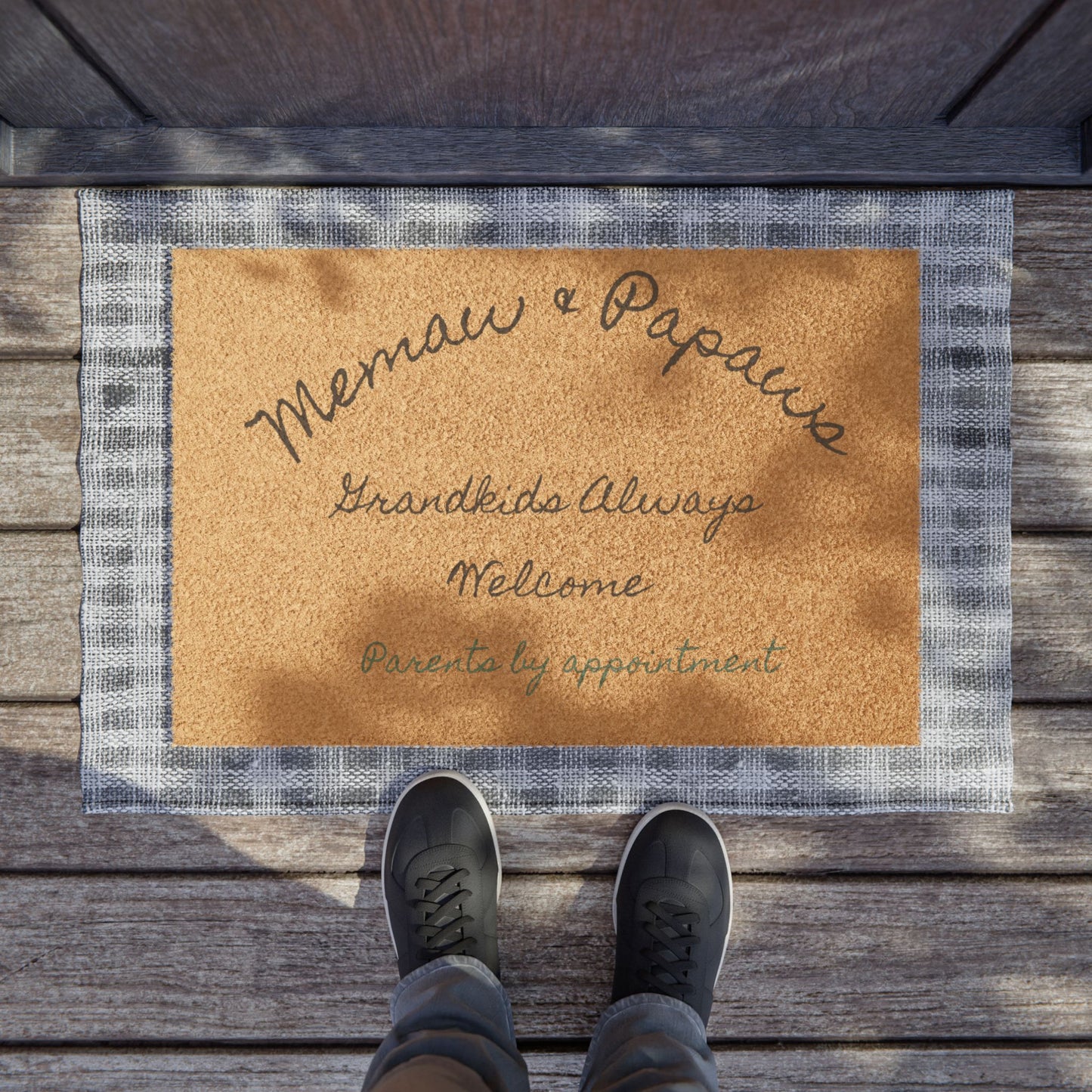 Personalized Doormat — “Grandkids Always Welcome, Parents By Appointment” Outdoor Entry Mat