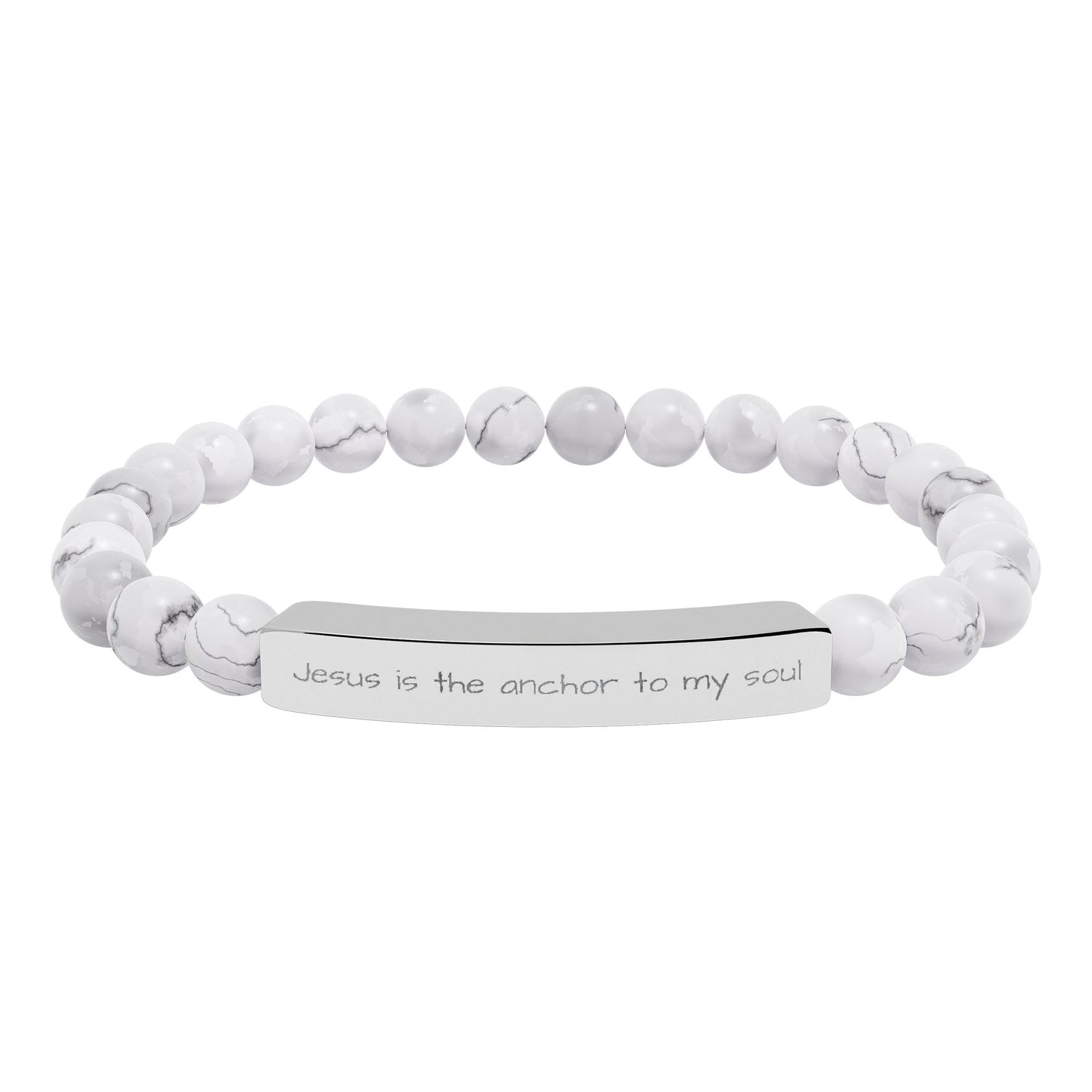 Engravable Natural Stone Bar Bracelet
