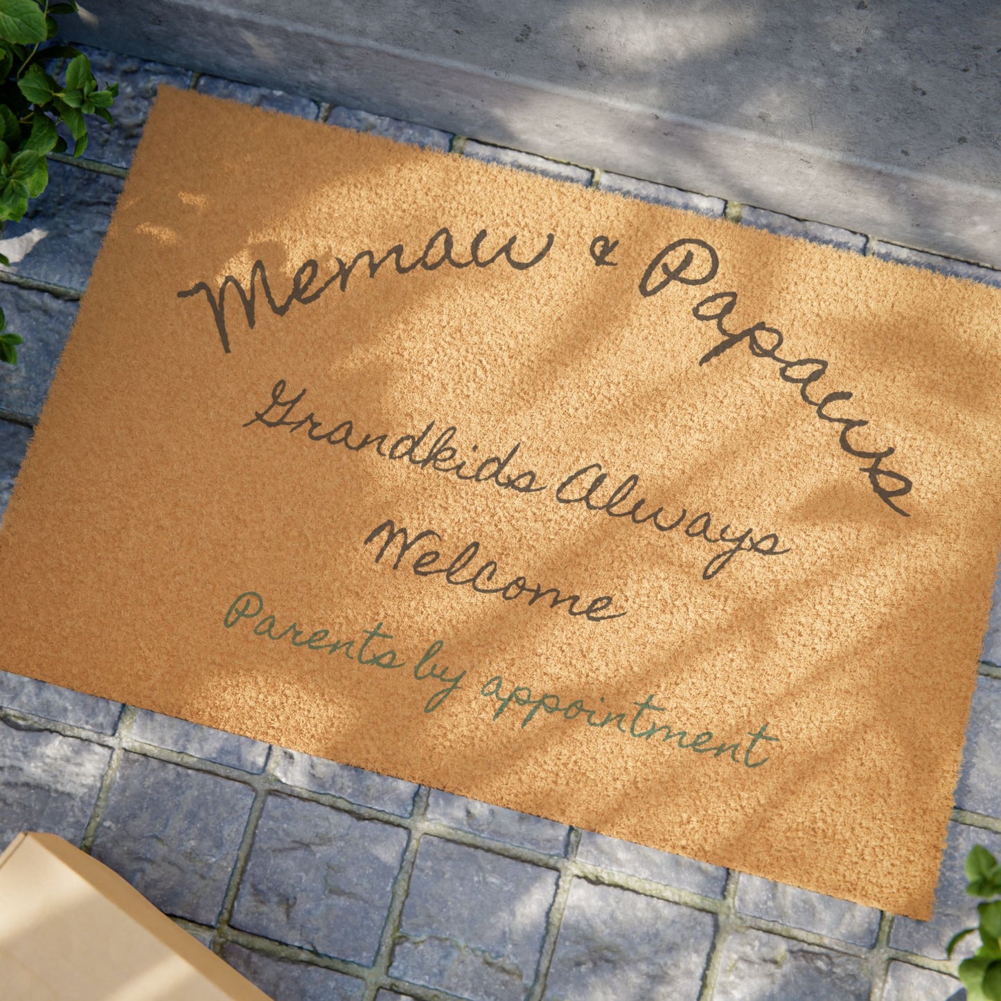Personalized Doormat — “Grandkids Always Welcome, Parents By Appointment” Outdoor Entry Mat