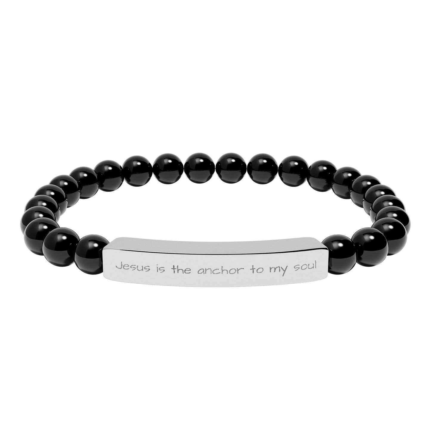 Engravable Natural Stone Bar Bracelet