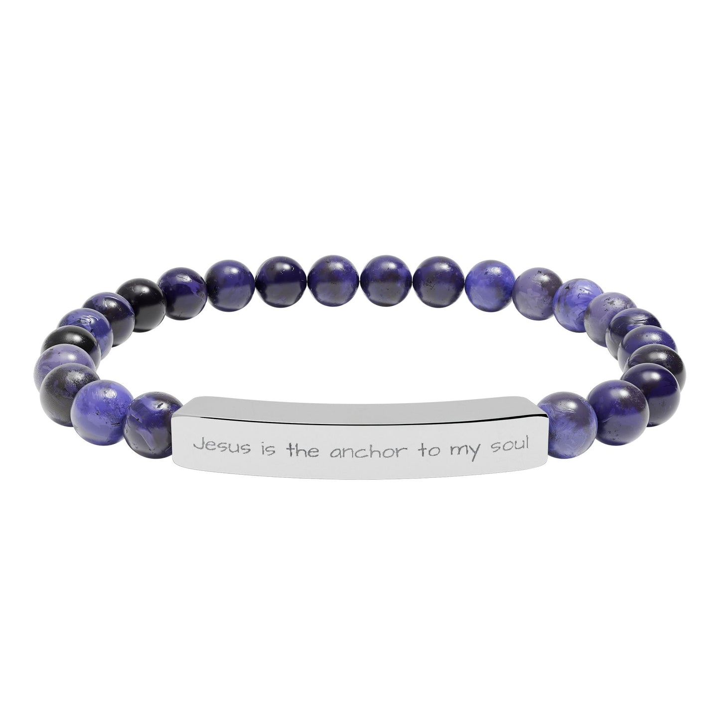 Engravable Natural Stone Bar Bracelet