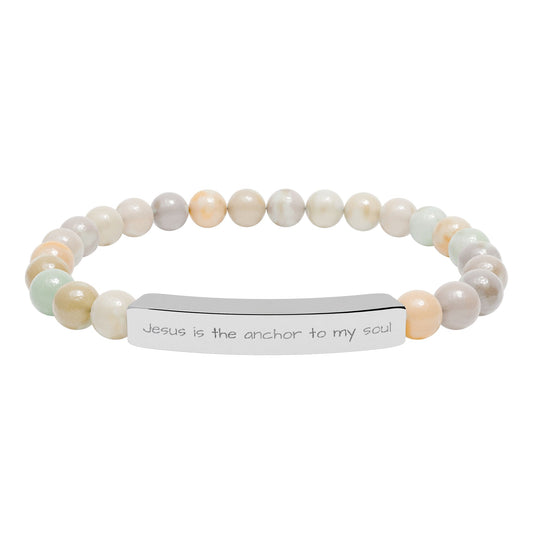 Engravable Natural Stone Bar Bracelet